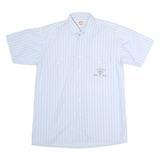 LIBERTY Mens Blue & Red Stripe Short Sleeve Shirt S Cotton Blend Casual