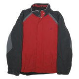 NAUTICA Mens Red & Grey Reversible Nylon Zip Jacket L Casual Outerwear