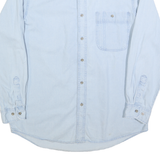 WRANGLER Mens Blue Light Denim Shirt L Button Down Casual Cotton Blend