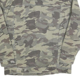 ZARA Womens Green Camouflage Cotton Button Jacket S Distressed Denim Casual