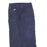 CARHARTT Mens Cotton Blend Navy Regular Fit Straight Leg Trousers W34 L34