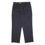 DICKIES Mens Cotton Blend Navy Regular Straight Trousers W35 L29 Workwear Zip