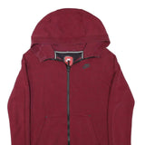 NIKE Mens Maroon Full Zip Hoodie S Cotton Blend Casual Sportswear