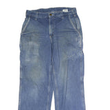 CARHARTT Mens Jeans Blue Regular Straight Denim Rinse W30 L30 Workwear