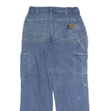 CARHARTT Mens Jeans Blue Regular Straight Denim Rinse W30 L30 Workwear