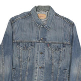 LEVI'S Mens Blue Denim Jacket L Cotton Blend Classic Button Closure Casual