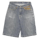 ENYCE Mens Shorts Blue Casual Cotton Blend L W30 Embroidered Logo Pockets