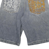 ENYCE Mens Shorts Blue Casual Cotton Blend L W30 Embroidered Logo Pockets