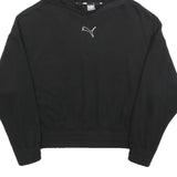 PUMA Womens Black Hoodie L Cotton Blend Pullover Casual Hooded Sweatshirt