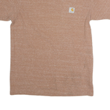 CARHARTT Mens Brown Pocket T-Shirt S Short Sleeve Crew Neck Cotton Casual