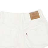 LEVI'S Womens White Denim Distressed Shorts S W24 Casual Summer Fashion