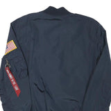 ALPHA INDUSTRIES Mens Navy Blue Bomber S Polyester Blend Plain NASA Space Flight