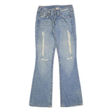 TRUE RELIGION Womens Regular Fit Flared Denim Light W27 L32 Distressed Cotton