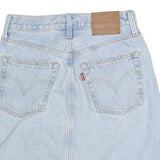LEVI'S Womens Blue Denim Skater Short Cotton Blend XS Distressed Raw Hem Mini