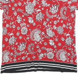LAUREN RALPH LAUREN Womens Red & White Printed Short Sleeve Round Neck Top 2XL