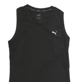 PUMA Womens Black Polyester Sleeveless Crew Neck T-Shirt XS Sports Activewear