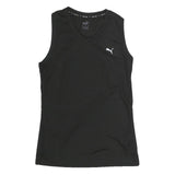 PUMA Womens Black Polyester Sleeveless Crew Neck T-Shirt XS Sports Activewear
