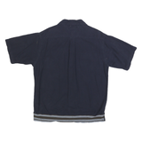 TOMMY HILFIGER Mens Navy Shirt M Embroidered Crest Cotton Button Front