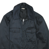 Mens Black Polyester Blend Plain Zip Jacket XL Casual Lightweight Workwear