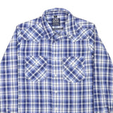 ST DIEGO Mens Blue & White Check Shirt M Casual Cotton Blend Long Sleeve