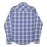 ST DIEGO Mens Blue & White Check Shirt M Casual Cotton Blend Long Sleeve