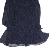 POLO RALPH LAUREN Womens Blue Day Chiffon Floral Long Sleeve Midi Dress M