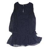 POLO RALPH LAUREN Womens Blue Day Chiffon Floral Long Sleeve Midi Dress M