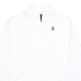 NIKE Court Womens White Jacket L Polyester Plain Zip Track Sportswear Casual