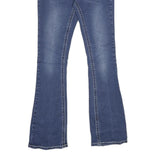 BAMBOO JEANS Womens Regular Fit Flared Denim Medium Blue W24 L32 Embellished