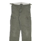 CARHARTT Mens Cotton Blend Green Regular Cargo Trousers W29 L32 Workwear Zip