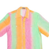 SANDOVAL Mens Pastel Orange & Pink & Green Casual Shirt M Cotton Blend Short