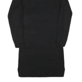 JACK WILLS Womens Black Cotton Blend Jersey Midi Dress Long Sleeve UK 12 Ribbed