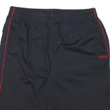 FILA Mens Shorts Black & Red Casual M W28 Polyester Blend Sports Logo
