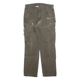 CARHARTT Mens Cotton Blend Brown Regular Fit Straight Leg Trousers W32 L32