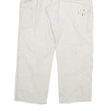 CARHARTT Mens Cotton Blend Cream Relaxed Straight Trousers W32 L27 Workwear