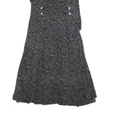 JBS Womens Black Dress Polyester Blend Button Midi L Leaf Pattern