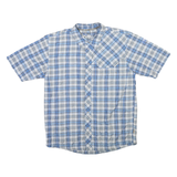 MCKINLEY Mens Blue Grey Check Short Sleeve Shirt S Casual Cotton Blend