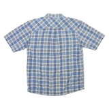 MCKINLEY Mens Blue Grey Check Short Sleeve Shirt S Casual Cotton Blend