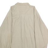 PERRUZO Mens Beige Patterned Cotton Shirt XL Button Collar Casual Smart