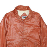 WINDYWEATHER Womens Orange Nylon Button Jacket L Lightweight Plain Outerwear