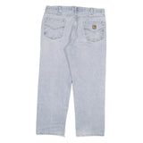 CARHARTT Mens Relaxed Blue Denim Light W38 L29 Casual Workwear Zip Fastening