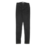 LEVI'S Womens Slim Black Skinny Denim Medium W24 L29 Stretch Zip Jeans