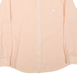 CHAPS Mens Orange & White Check Shirt 2XL Cotton Blend Button Down Long Sleeve