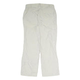 CRANE Womens White Relaxed Straight Trousers W34 L29 Zip Polyester Blend