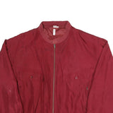 SILVERWOODS Mens Maroon Zip Jacket XL Polyester Blend Casual Lightweight