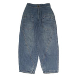 Womens Blue Regular Fit Straight Denim Cotton Jeans W24 L28 Casual Zip Closure