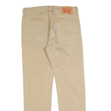LEVI'S Mens Cotton Blend Beige Regular Straight Trousers W30 L30 Classic Zip