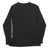 MAJESTIC Mens Black Graphic Long Sleeve Crew Neck T-Shirt L Viking Logo