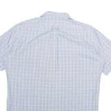RALPH LAUREN Mens Blue & Cream Check Short Sleeve Shirt L Classic Fit Cotton