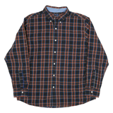 CHAPS Mens Black & Red Check Shirt L Button Down Collar Long Sleeve Cotton